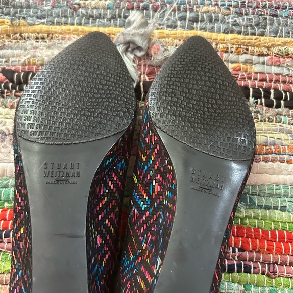 *NEW VTG Stuart Weitzman Colorful Wedge Heels Shoe Sz 38.5/8 - Picture 7 of 16